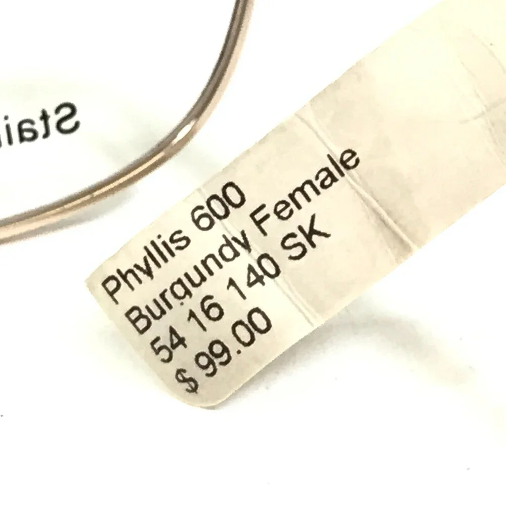 Eight to Eighty Eyeglasses Frames PHYLLIS BURGUNDY Red Gold Wire Rim 54-16-140